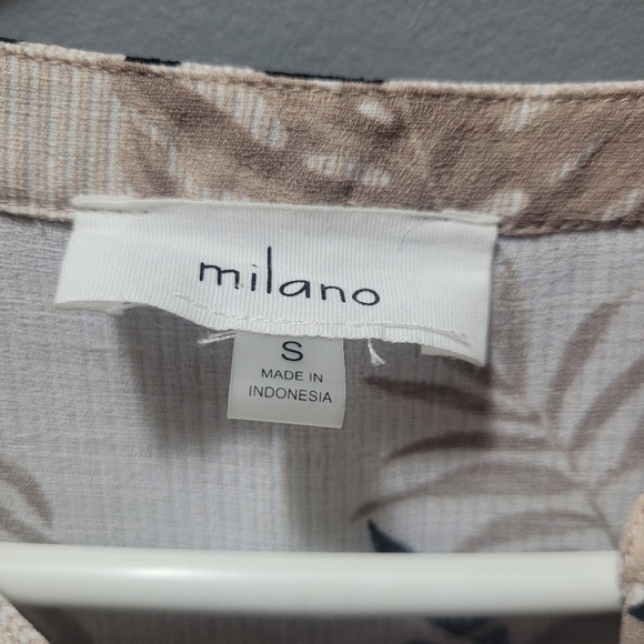 Milano Cream Floral V Neck Blouse S - Picture 3 of 6